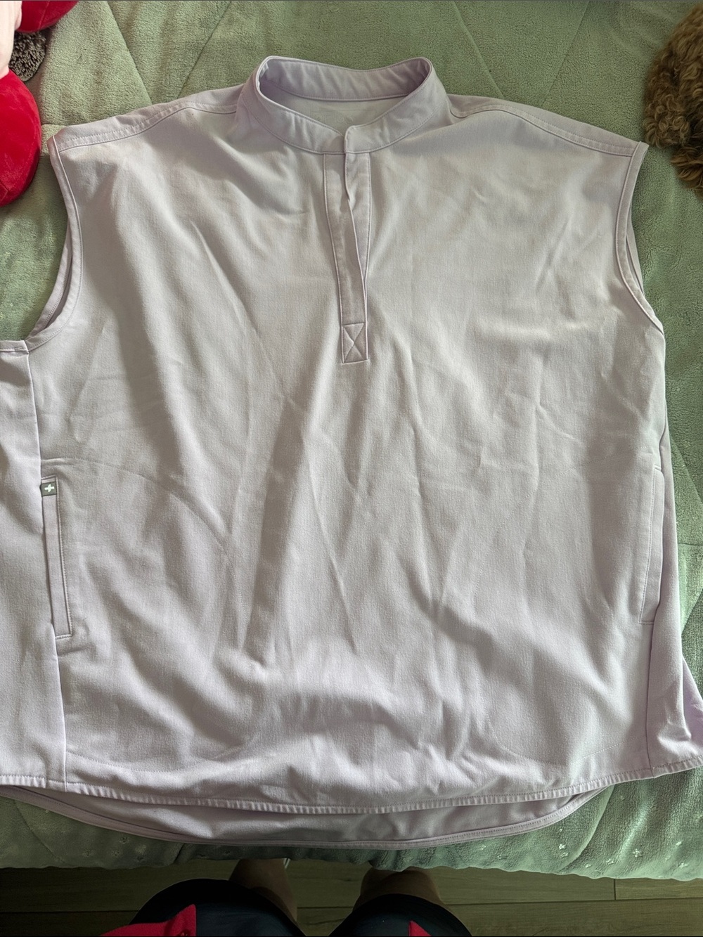 Figs Sleeveless Lavender Mandarin Collar scrub